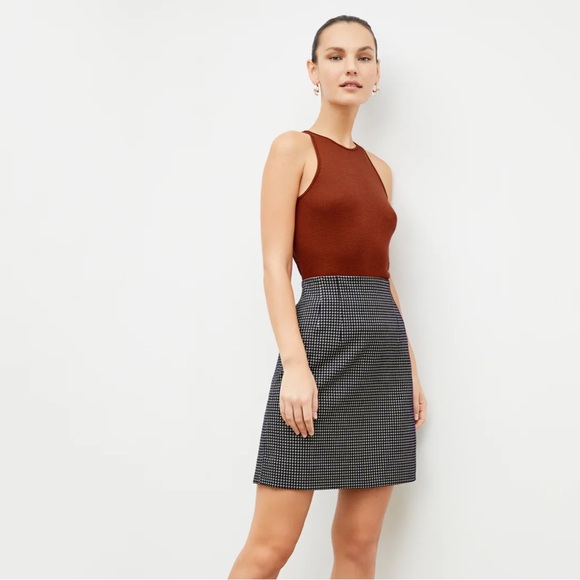 MM Lafleur Dresses & Skirts - MM Lafleur Whitney Skirt - Stretch Houndstooth